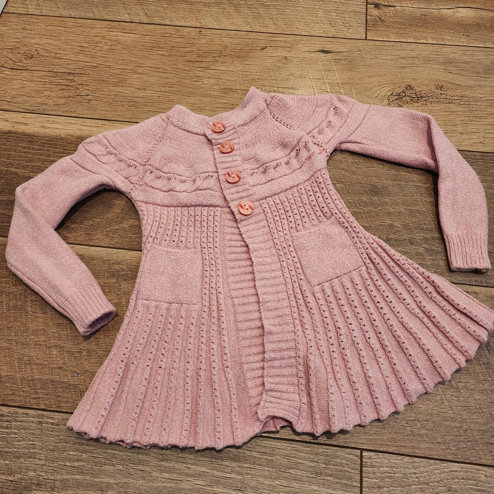 Serrati Pink Knit Sweater Top with Decorative Pattern Size 4